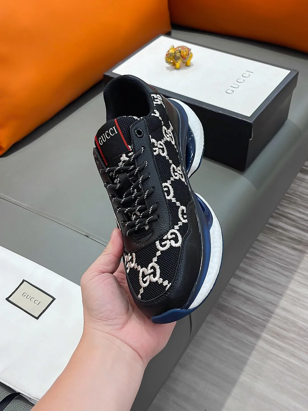 Men's shoes GUCCI "Gucci" P440 Regular size: 38-44 (casual shoes) Product materials: Selected cowhide upper, soft sheepskin lining; original outsole.